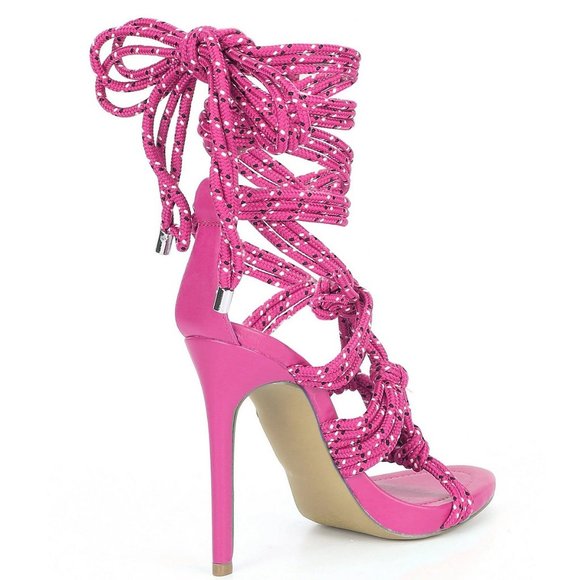 Steve Madden Fiore Ankle Tie Sandal - Pink - Picture 1 of 6